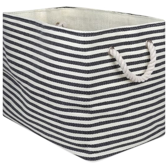 DII® Large Pinstripe Rectangle Woven Paper Storage Bin